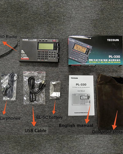 Tecsun PL-330 FM/MW/SW/LW SSB DSP Full-Band Radio Multi-functional Portable Radio Receivers High Sensitivity Radio PL330