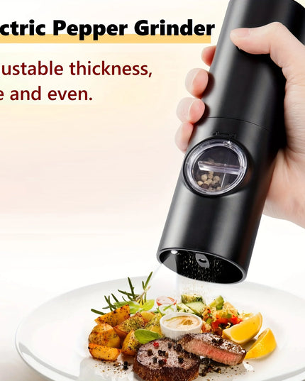 Electric Automatic Salt and Pepper Grinder Set Rechargeable/Battery Powered Adjustable Coarseness Spice Mill with LED Light