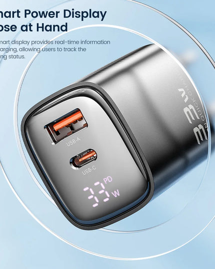 Toocki 33W GaN USB C Charger Digital Display Fast Charging Type C Charger for iPhone 15 14 13 12 Samsung Galaxy S23 S22 Xiaomi