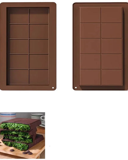 1Pcs DIY Handmade Chocolate Mold Silicone Mold Dubai Chocolate Silicone Mold Baking Supplies Candy Making Tools 10 Squares Choco