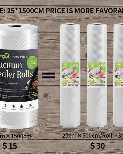 saengQ Kitchen Food Vacuum Sealer Bag Sous Vide Storage Bags For Vacuum Packaging 12/15/20/25/30cm*1500cm/Rolls