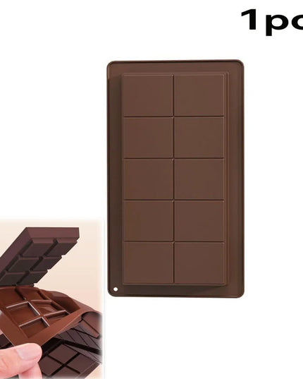 1Pcs DIY Handmade Chocolate Mold Silicone Mold Dubai Chocolate Silicone Mold Baking Supplies Candy Making Tools 10 Squares Choco